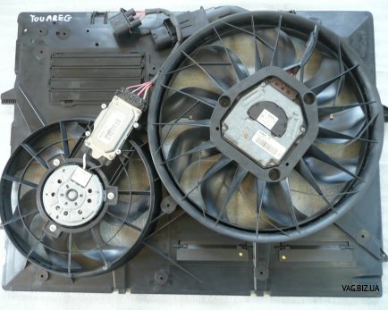 Вентилятор радиатора с диффузором на Volkswagen Touareg 2002-2010 2